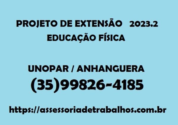 Portfólio Individual Projeto De Extensão Educação Física Assessoria De Trabalhos 8331